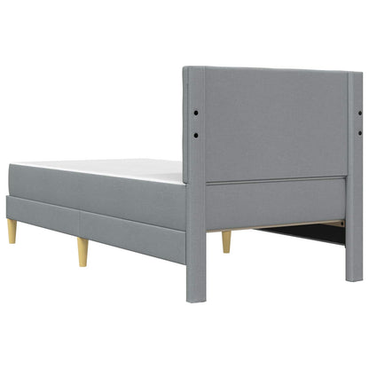 Bettgestell mit Matratze Hellgrau 90 x 190 cm Stoff
