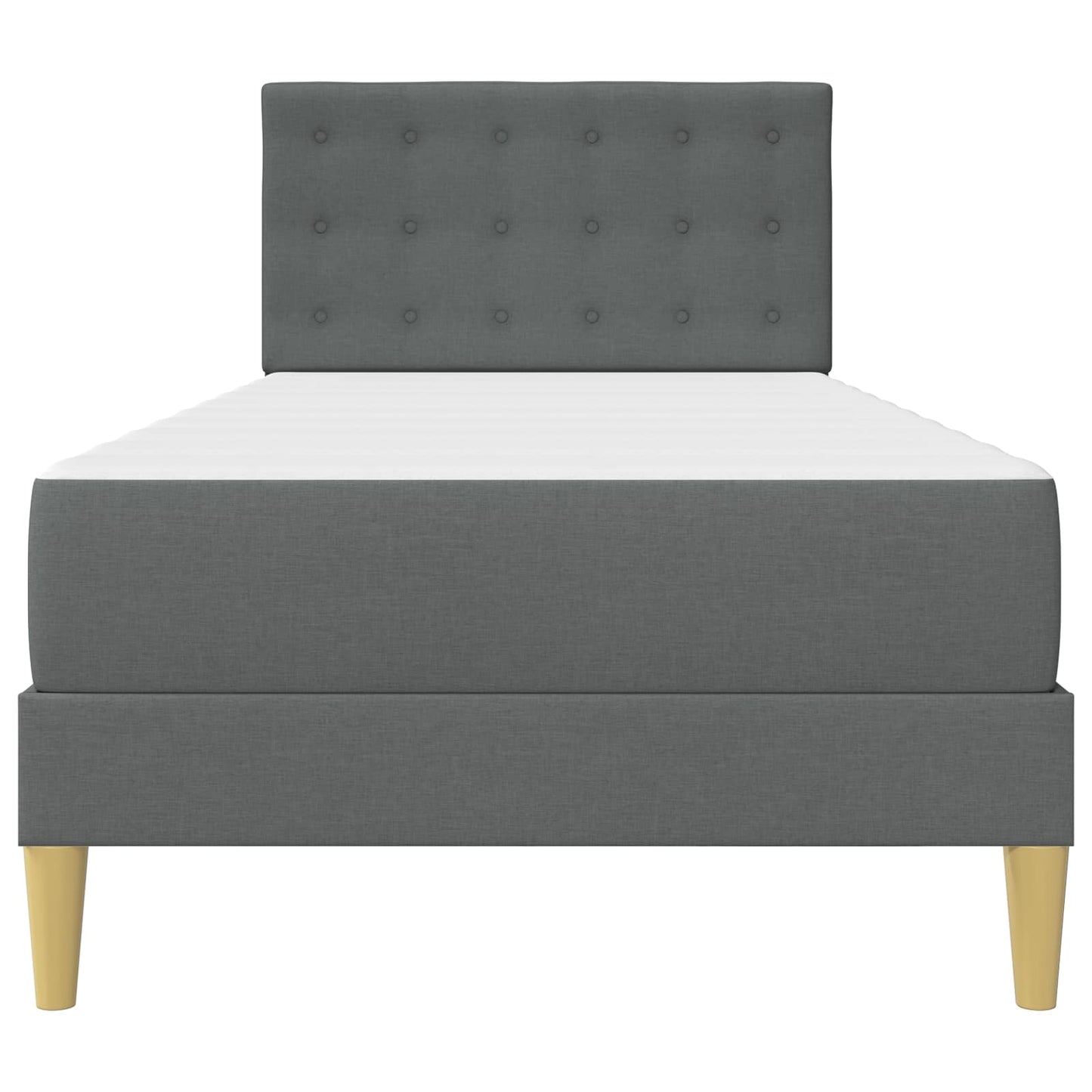 Bettgestell mit Matratze Dunkelgrau 90 x 190 cm Stoff