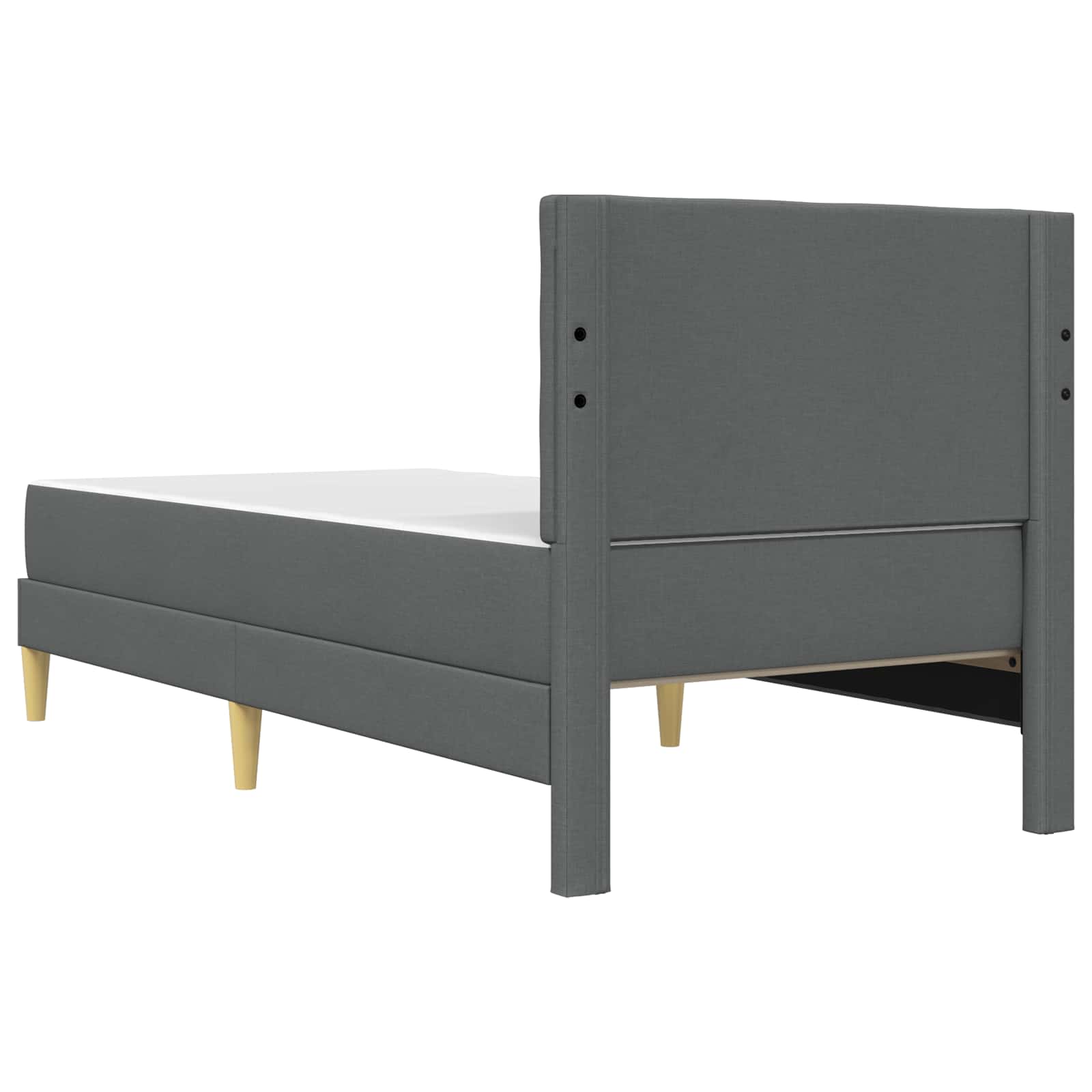 Bettgestell mit Matratze Dunkelgrau 90 x 200 cm Stoff