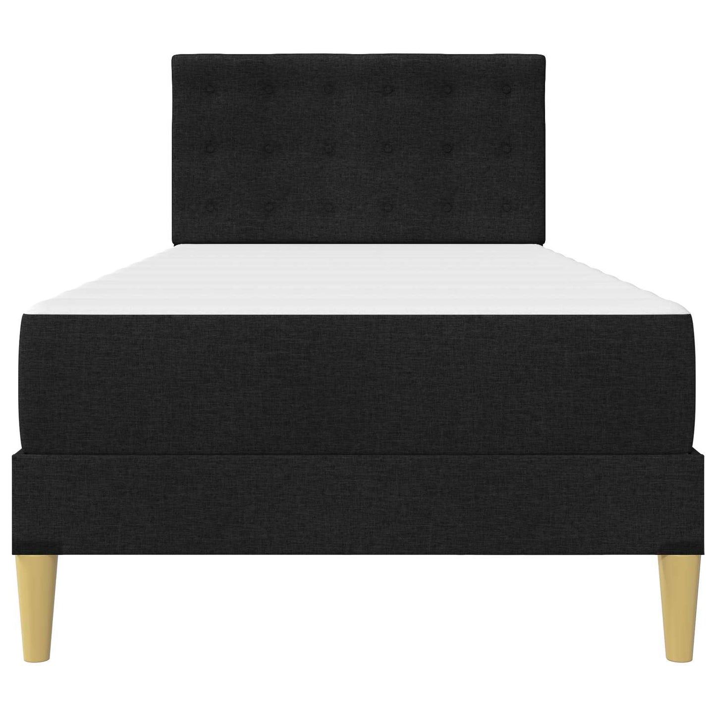 Bettgestell mit Matratze mit Kopfteil Schwarz 90 x 200 cm Stoff