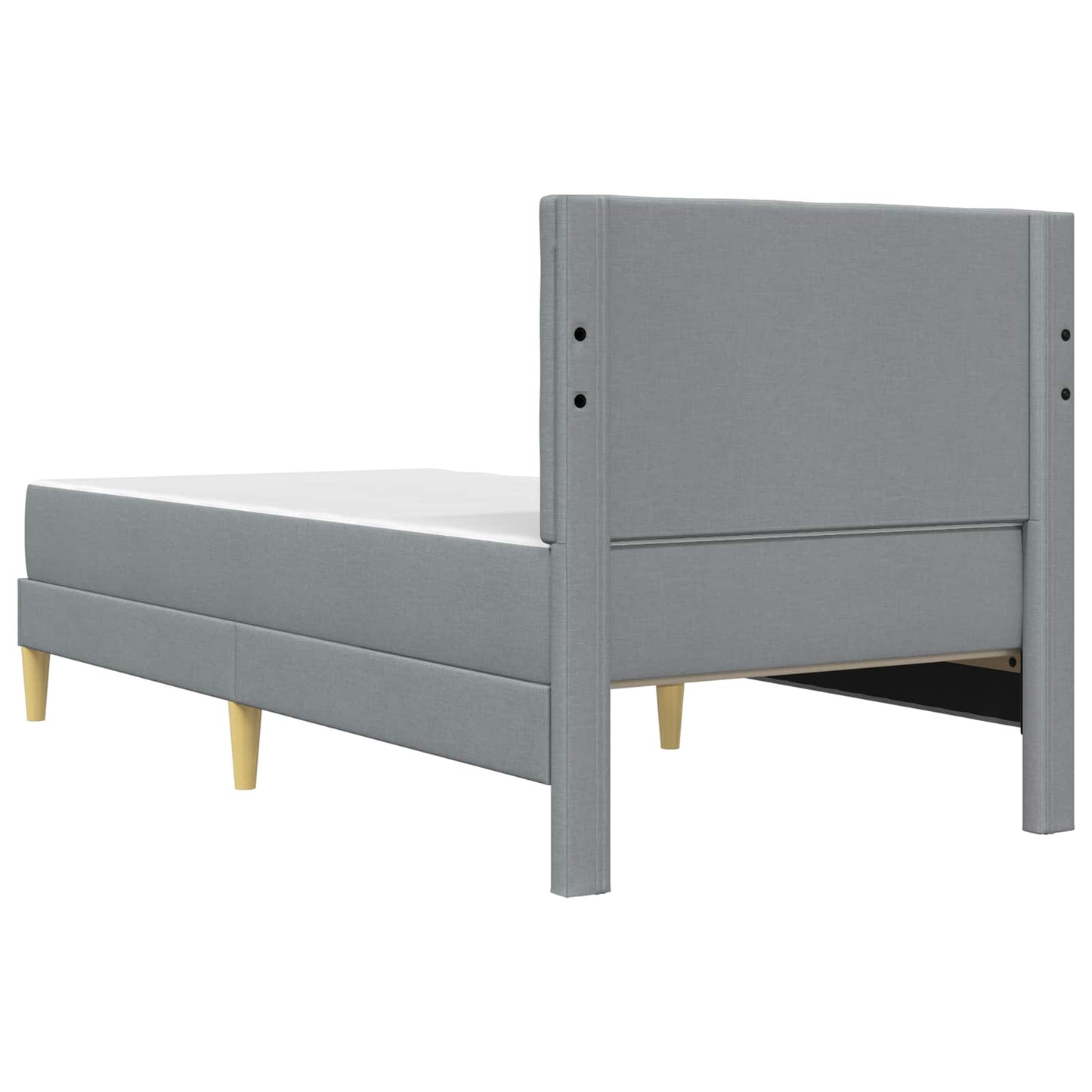 Bettgestell mit Matratze Hellgrau 100 x 200 cm Stoff