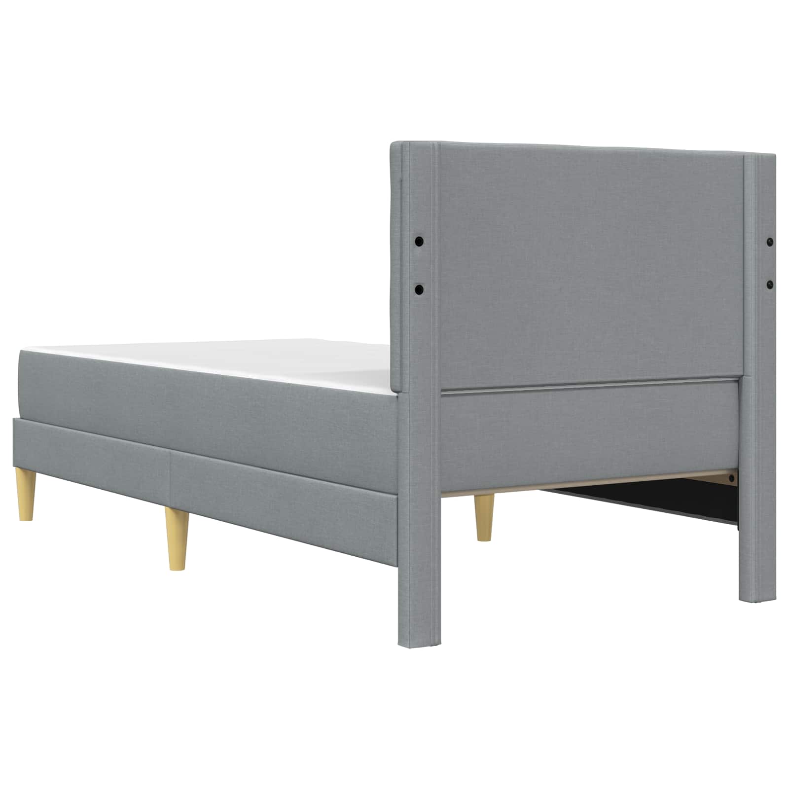 Bettgestell mit Matratze Hellgrau 100 x 200 cm Stoff