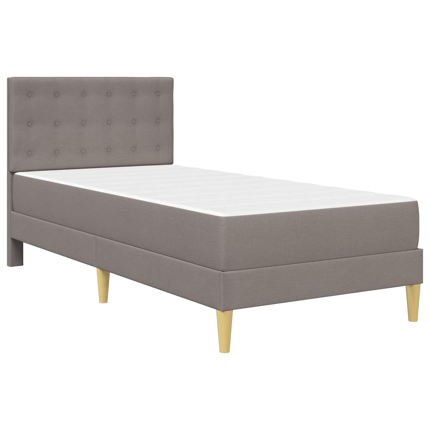 Bettgestell mit Matratze mit Kopfteil Taupe 100 x 200 cm Stoff