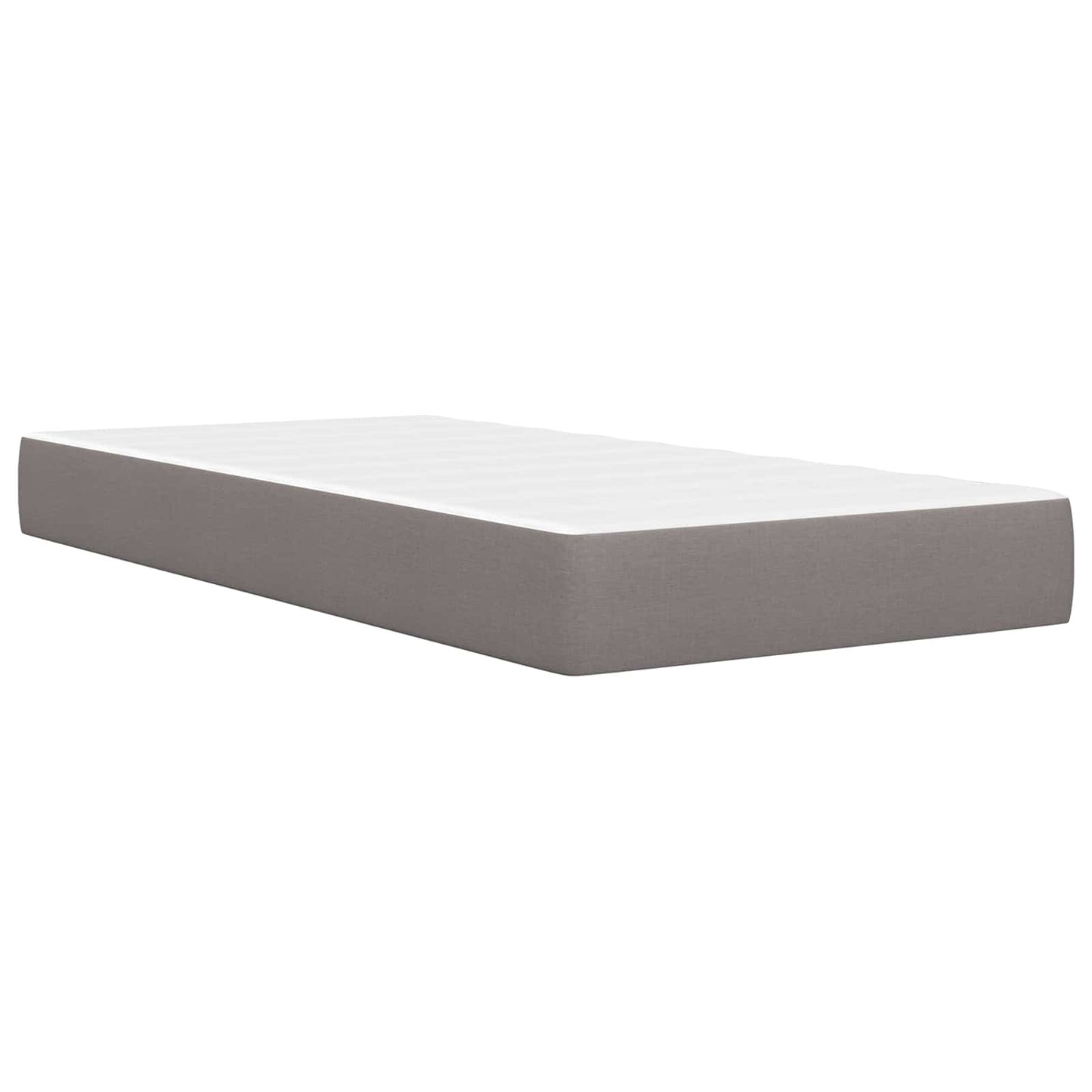 Bettgestell mit Matratze mit Kopfteil Taupe 100 x 200 cm Stoff
