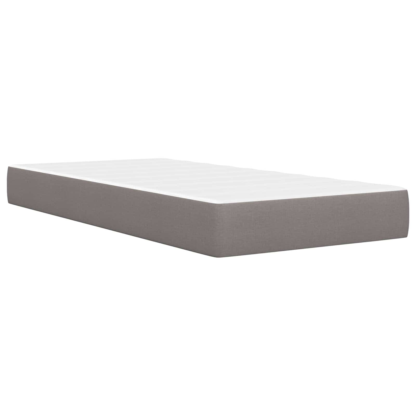 Bettgestell mit Matratze mit Kopfteil Taupe 100 x 200 cm Stoff