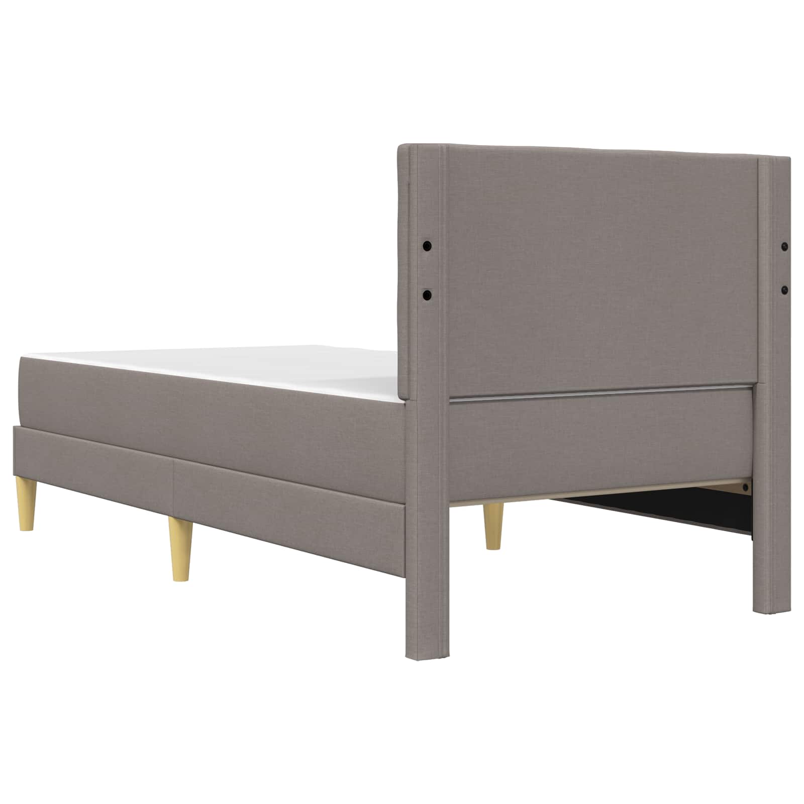 Bettgestell mit Matratze mit Kopfteil Taupe 100 x 200 cm Stoff
