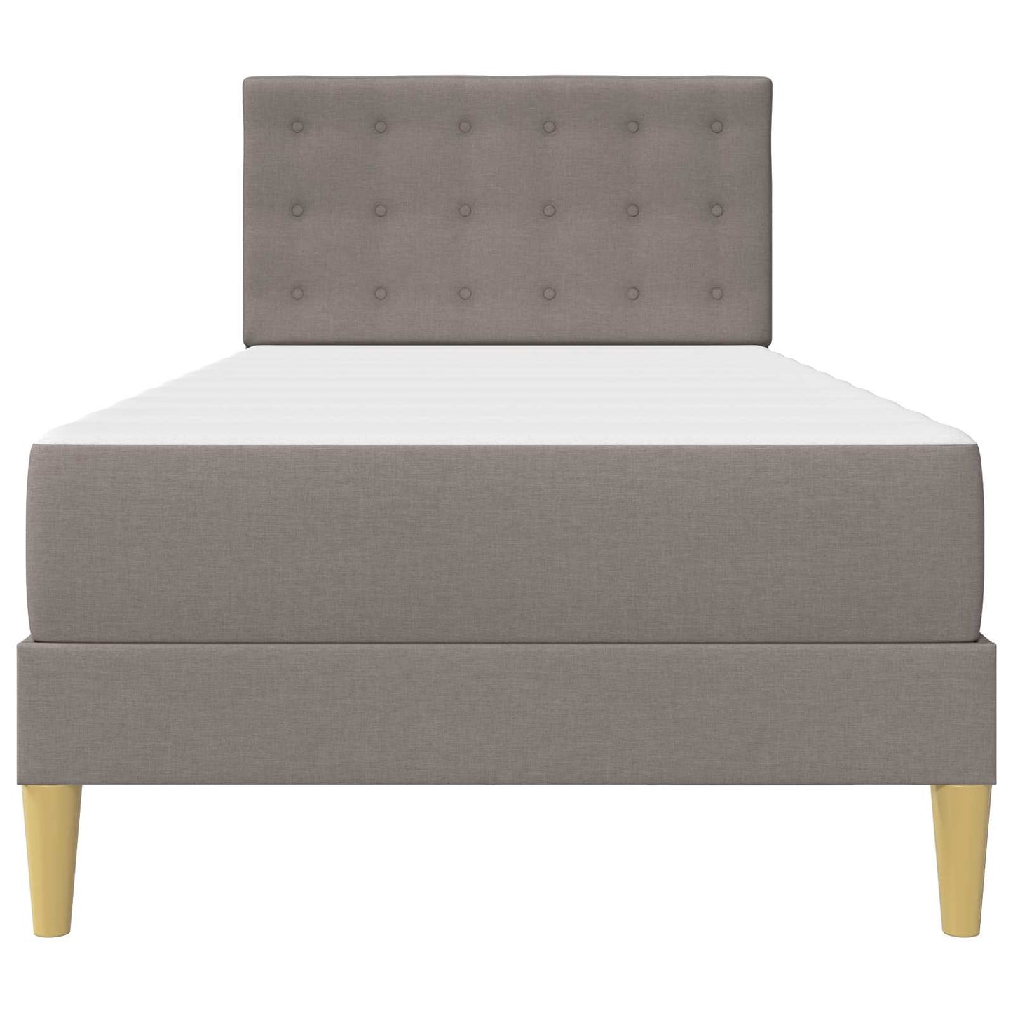 Bettgestell mit Matratze mit Kopfteil Taupe 100 x 200 cm Stoff