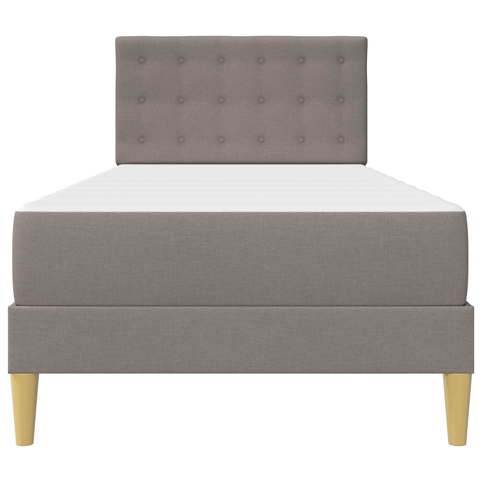 Bettgestell mit Matratze mit Kopfteil Taupe 100 x 200 cm Stoff