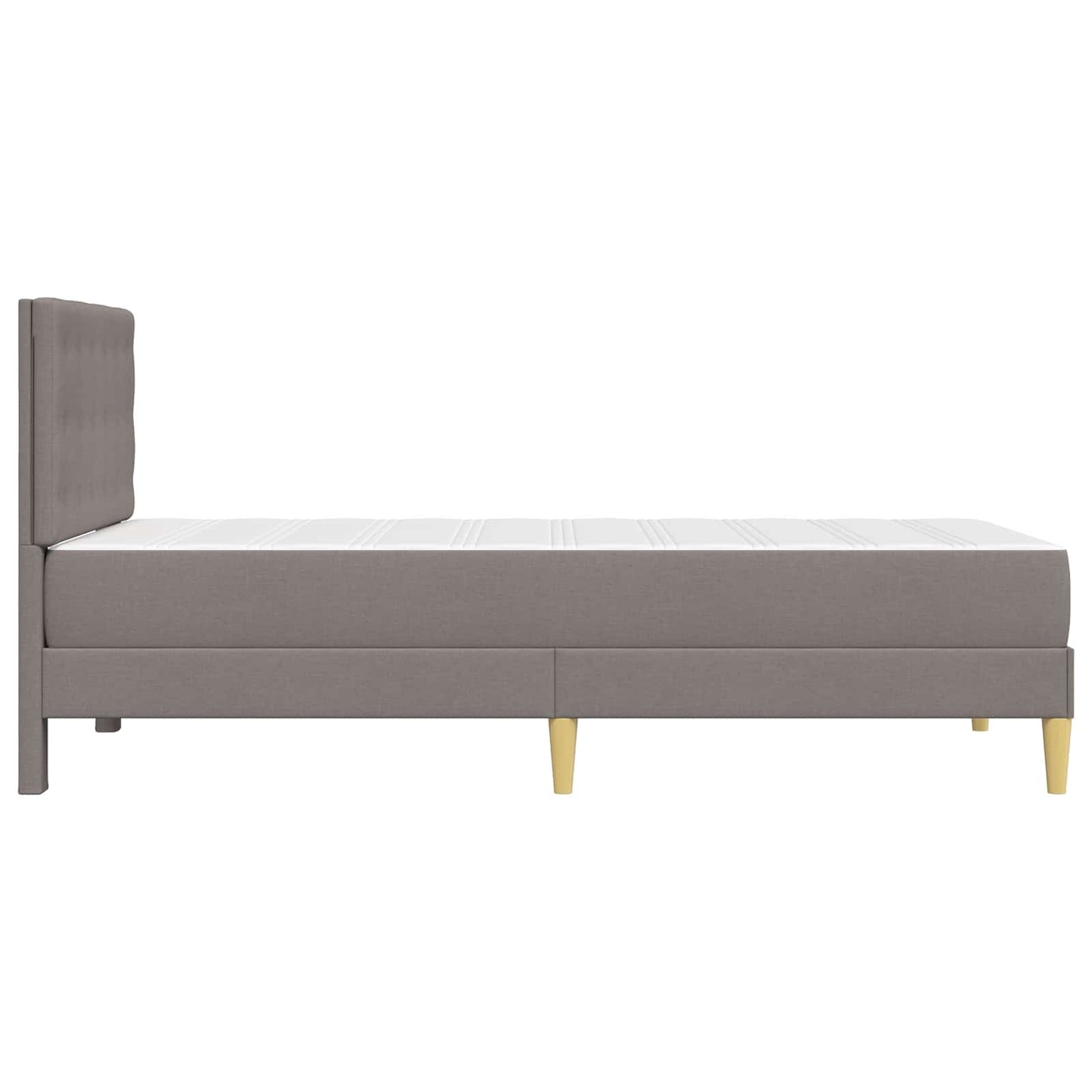 Bettgestell mit Matratze mit Kopfteil Taupe 100 x 200 cm Stoff
