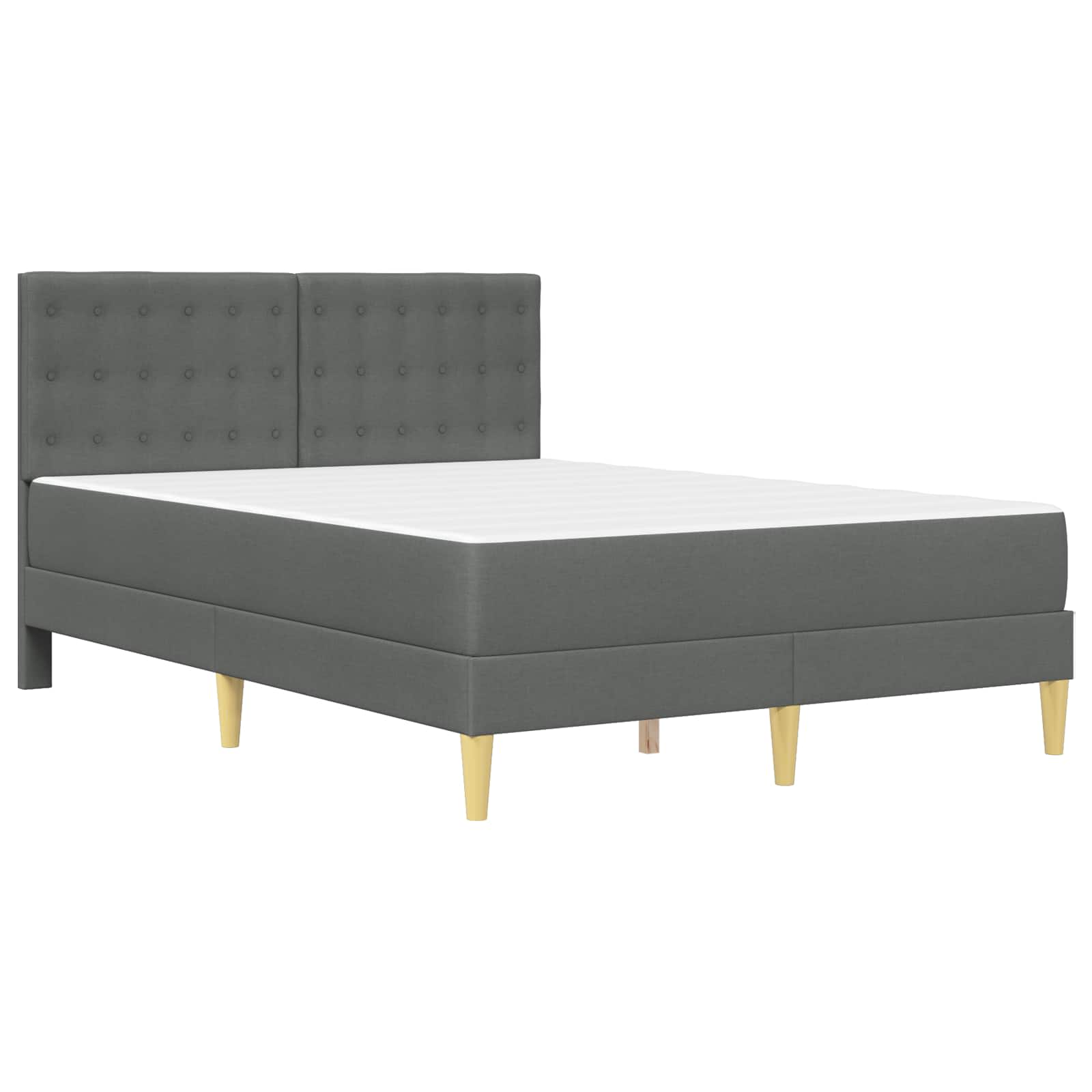 Bettgestell mit Matratze Dunkelgrau 120 x 190 cm Stoff