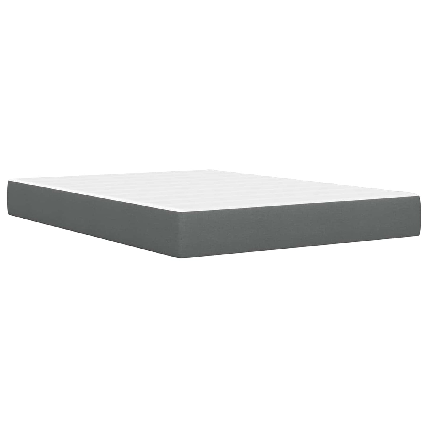 Bettgestell mit Matratze Dunkelgrau 120 x 190 cm Stoff
