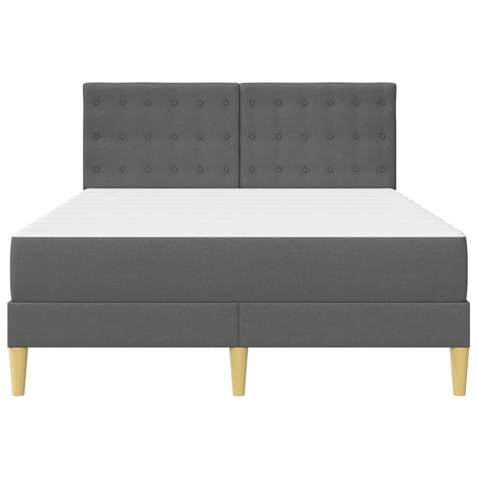 Bettgestell mit Matratze Dunkelgrau 120 x 190 cm Stoff