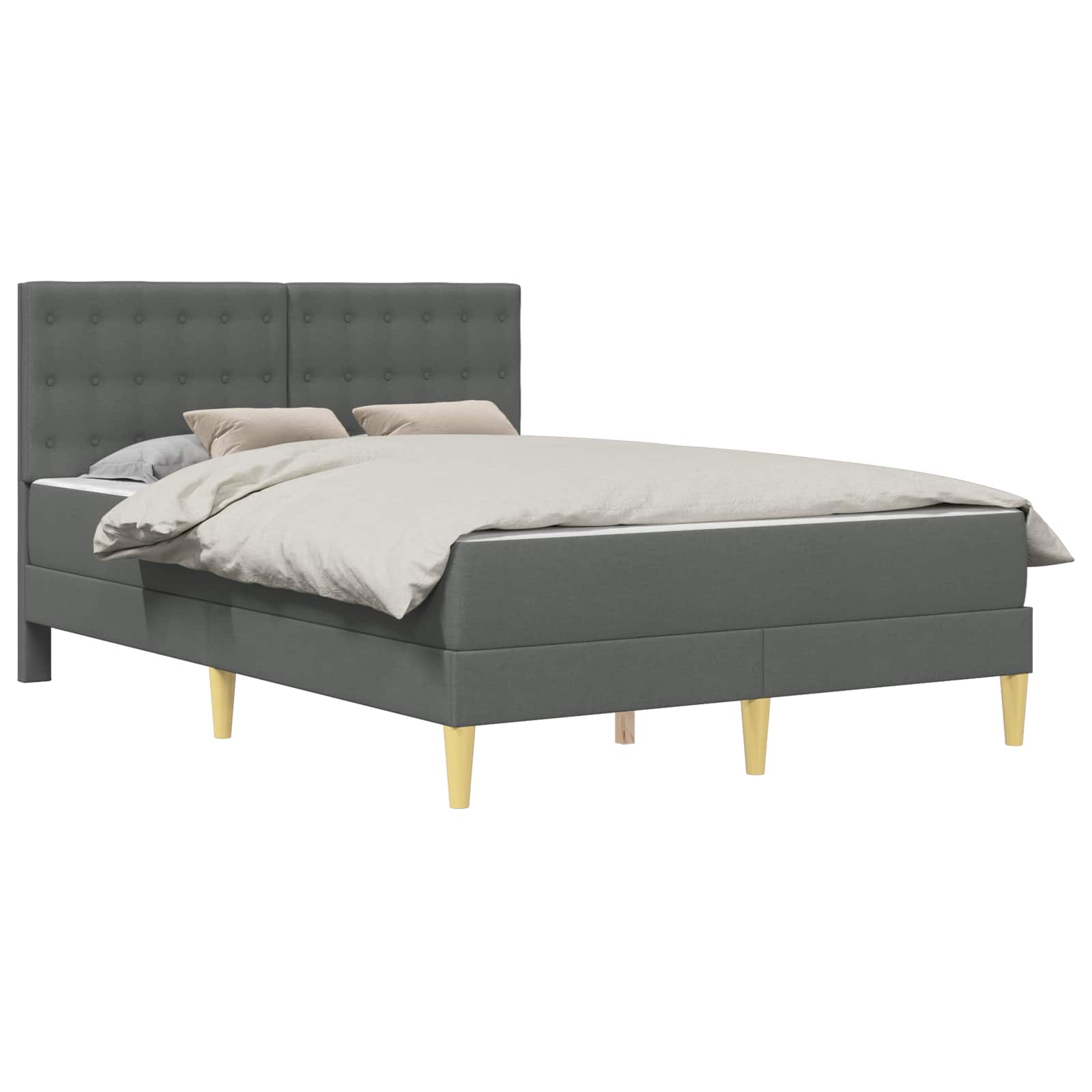 Bettgestell mit Matratze Dunkelgrau 120 x 200 cm Stoff