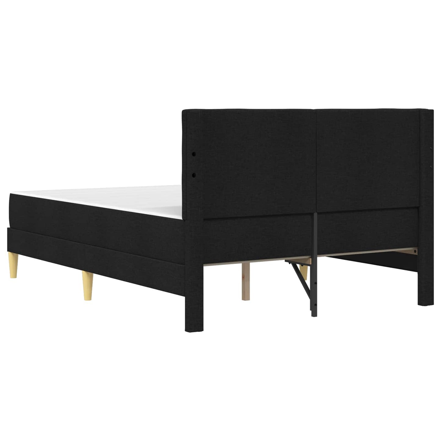 Bettgestell mit Matratze Schwarz 120 x 200 cm Stoff