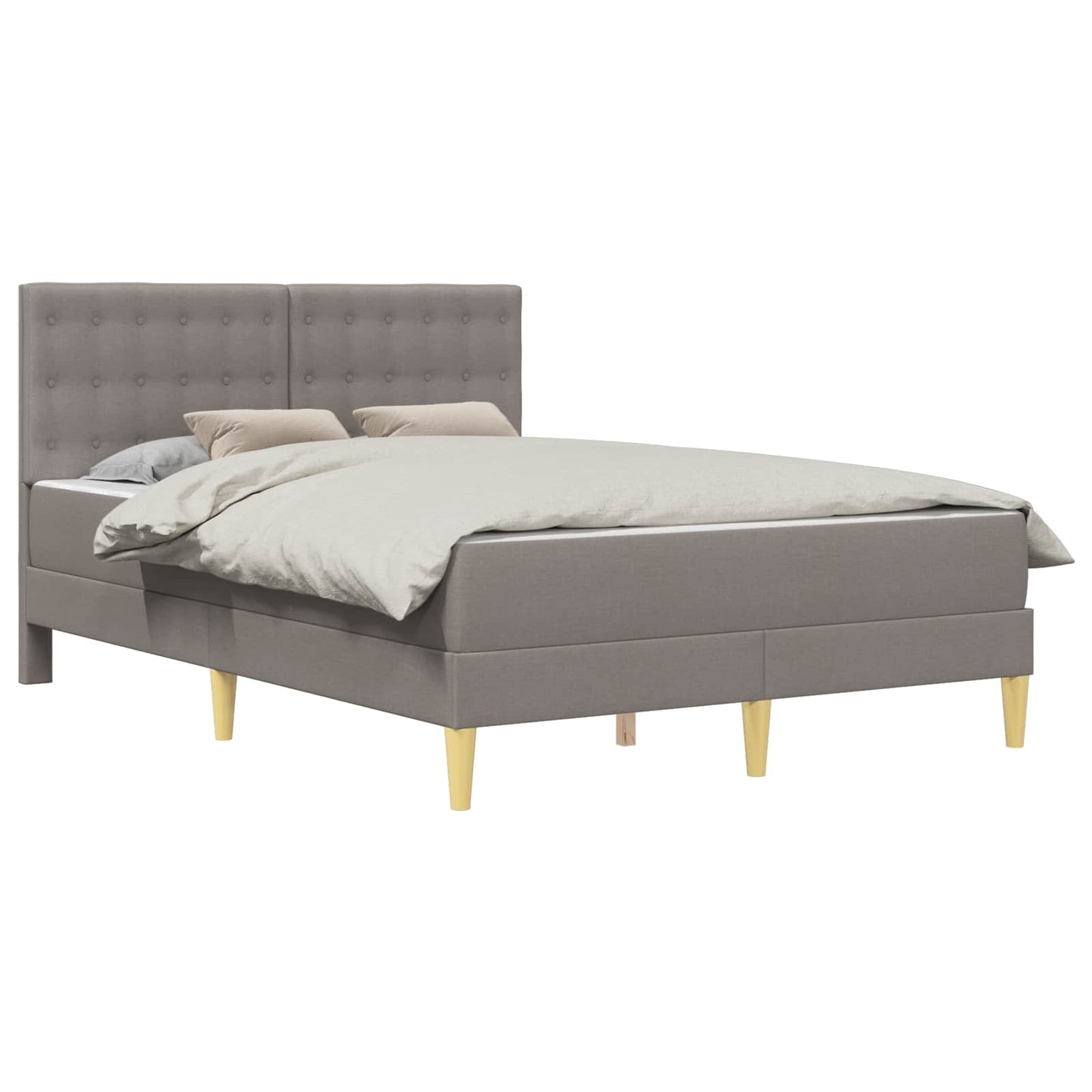 Bettgestell mit Matratze mit Kopfteil Taupe 120 x 200 cm Stoff