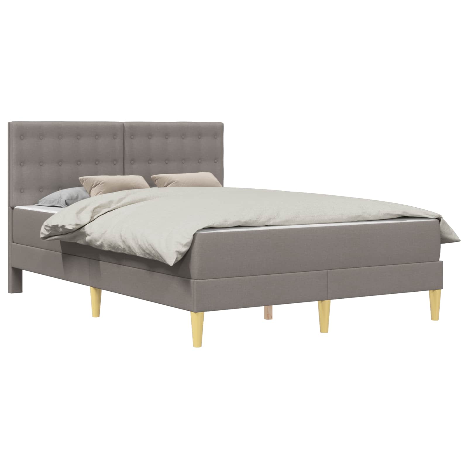 Bettgestell mit Matratze mit Kopfteil Taupe 120 x 200 cm Stoff