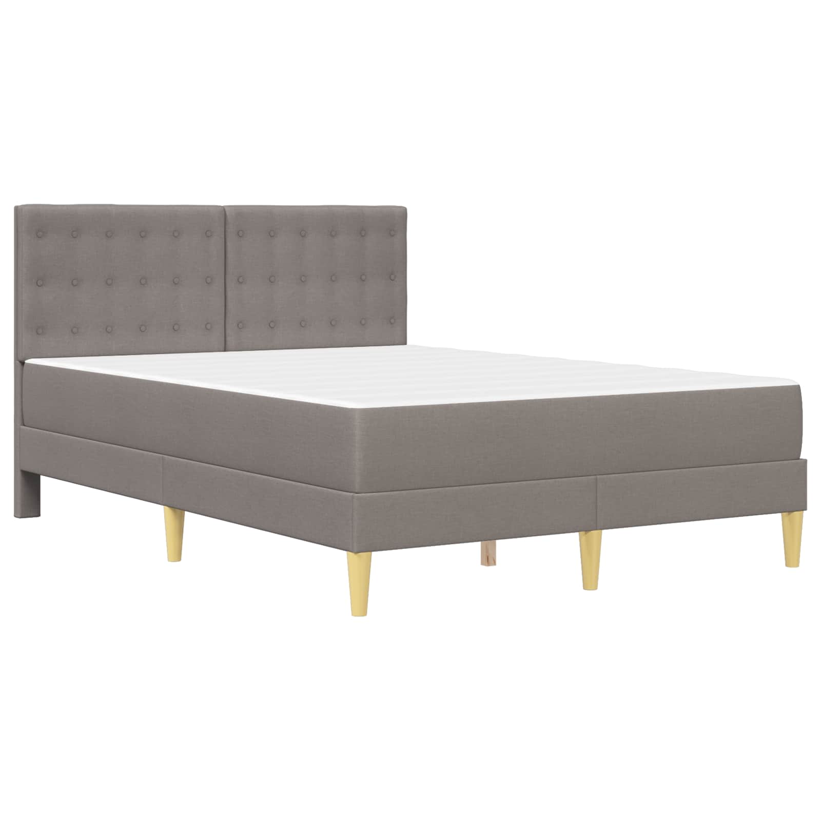 Bettgestell mit Matratze mit Kopfteil Taupe 120 x 200 cm Stoff