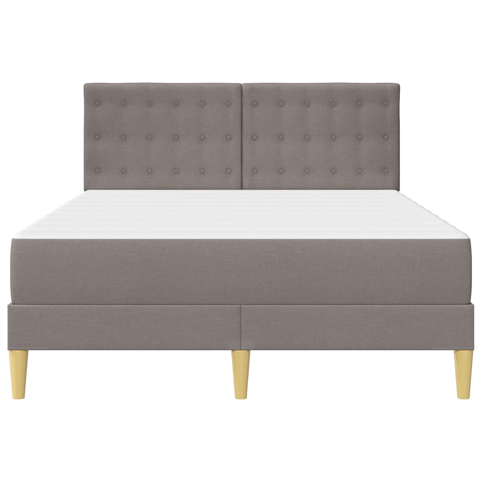 Bettgestell mit Matratze mit Kopfteil Taupe 120 x 200 cm Stoff