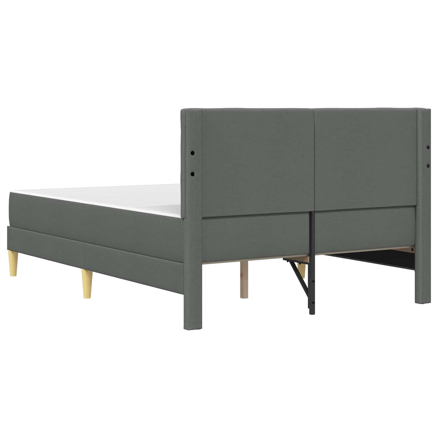 Bettgestell mit Matratze Dunkelgrau 140 x 190 cm Stoff