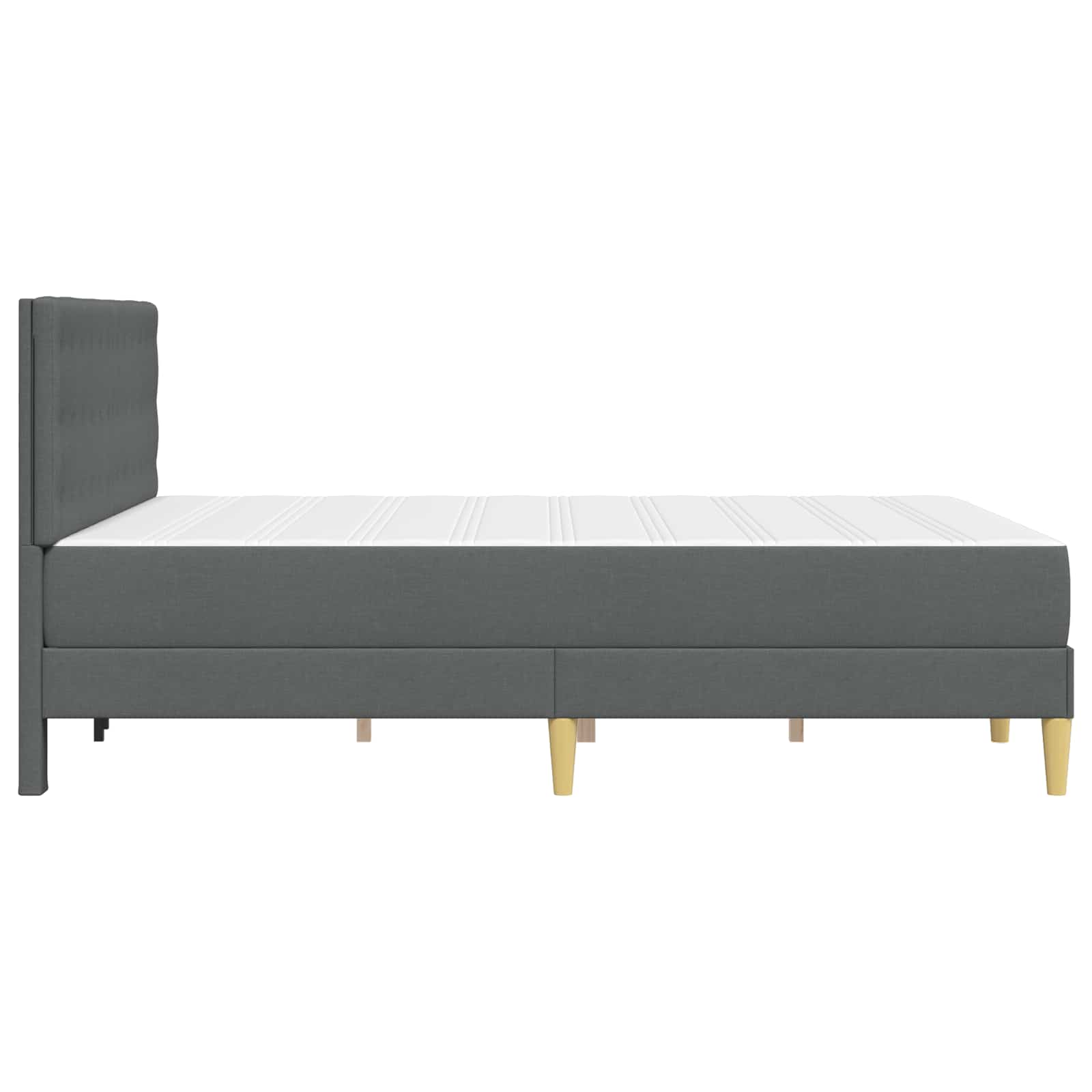 Bettgestell mit Matratze Dunkelgrau 140 x 190 cm Stoff