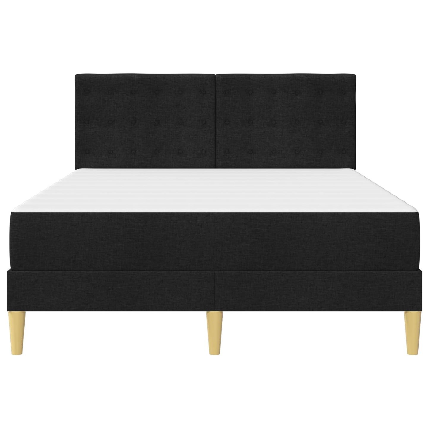 Bettgestell mit Matratze Schwarz 140 x 190 cm Stoff