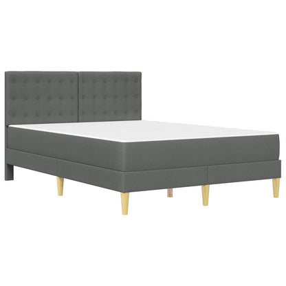 Bettgestell mit Matratze Dunkelgrau 140 x 200 cm Stoff