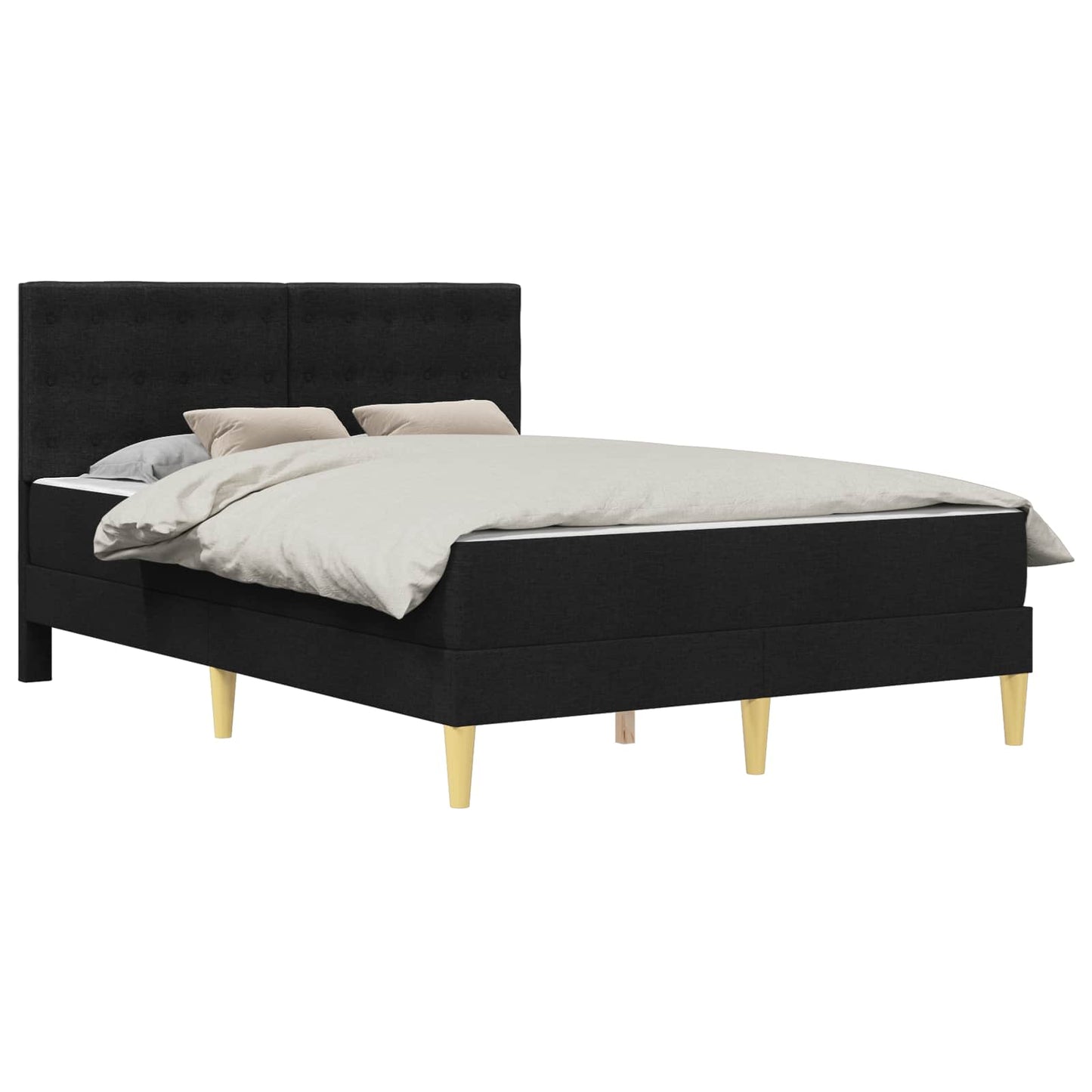 Bettgestell mit Matratze Schwarz 140 x 200 cm Stoff