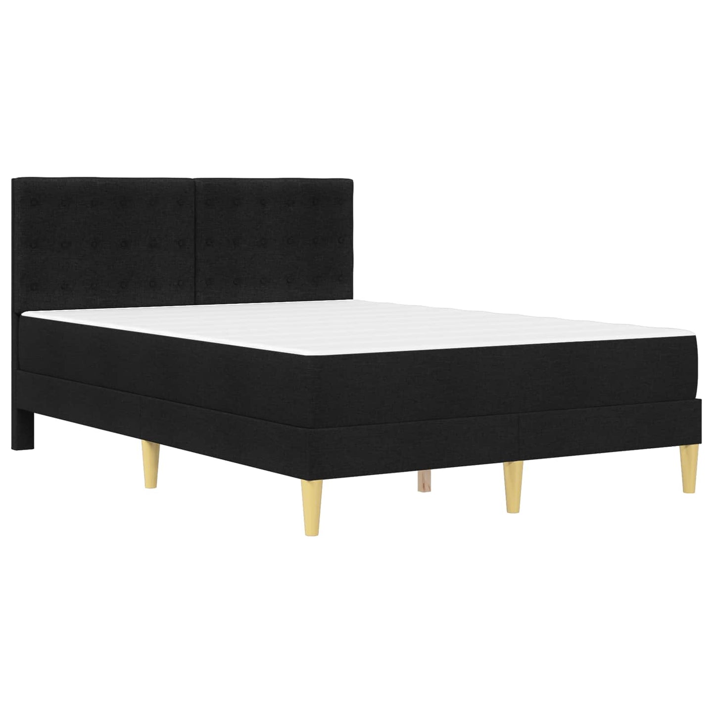 Bettgestell mit Matratze Schwarz 140 x 200 cm Stoff