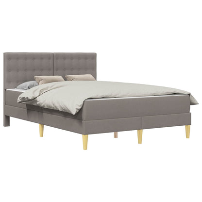 Bettgestell mit Matratze Taupe 140 x 200 cm Stoff