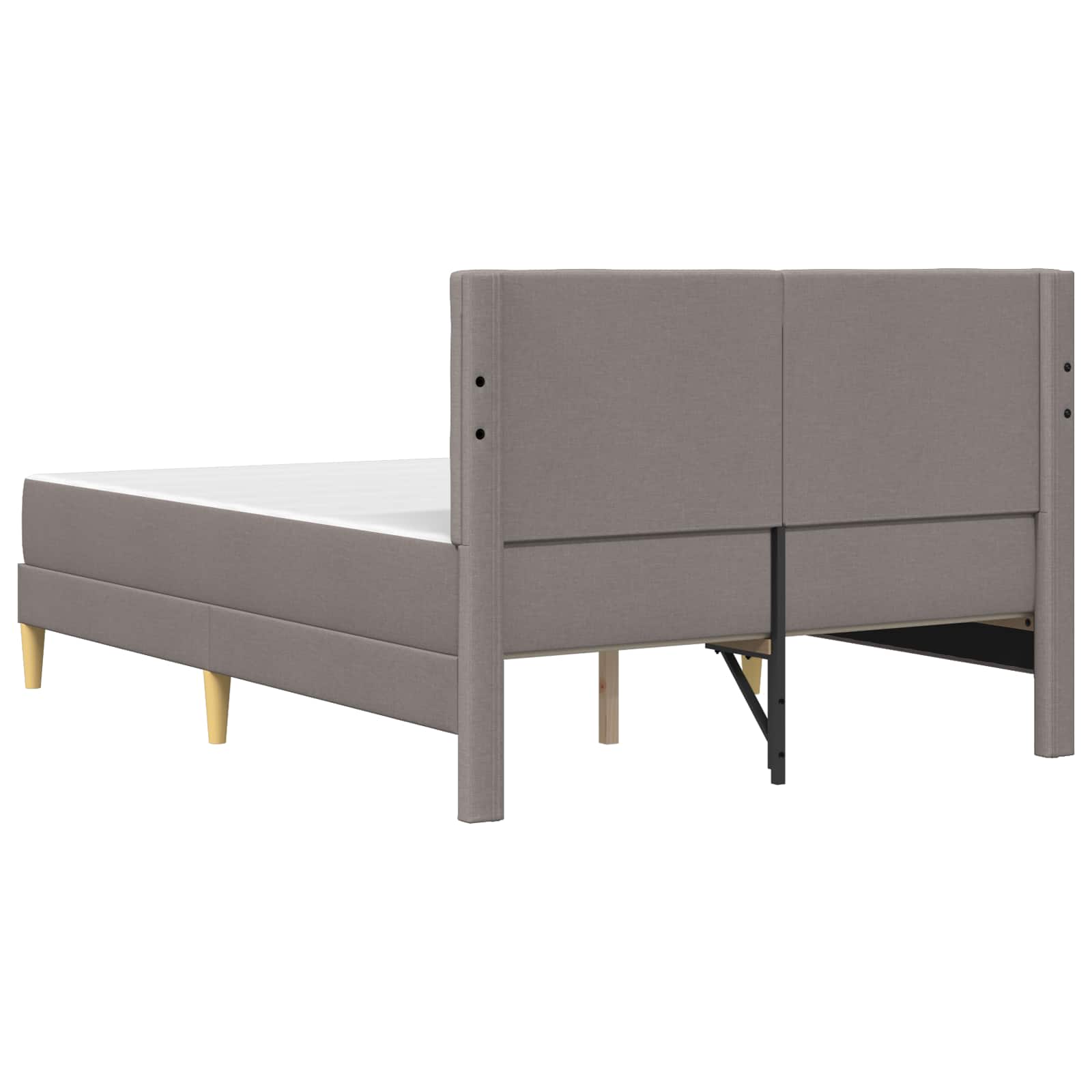 Bettgestell mit Matratze mit Kopfteil Taupe 140 x 200 cm Stoff
