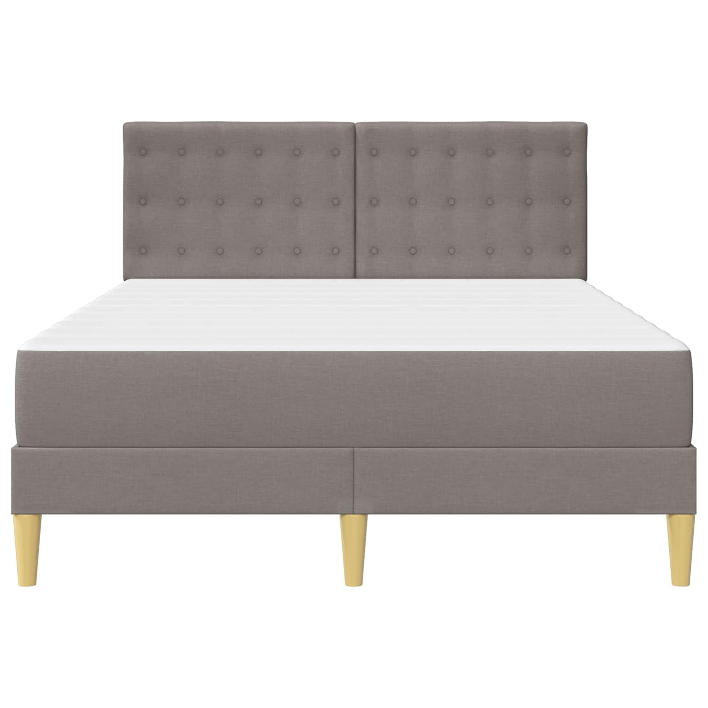 Bettgestell mit Matratze mit Kopfteil Taupe 140 x 200 cm Stoff