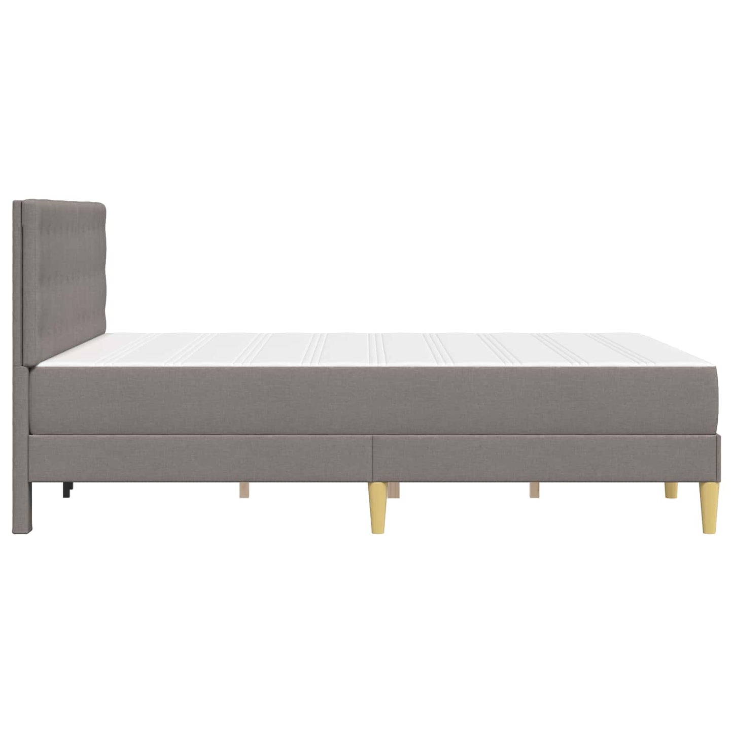 Bettgestell mit Matratze mit Kopfteil Taupe 140 x 200 cm Stoff