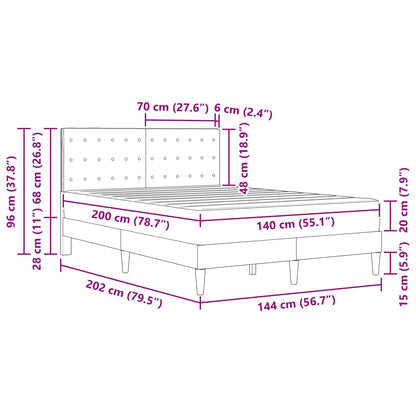 Bettgestell mit Matratze Taupe 140 x 200 cm Stoff