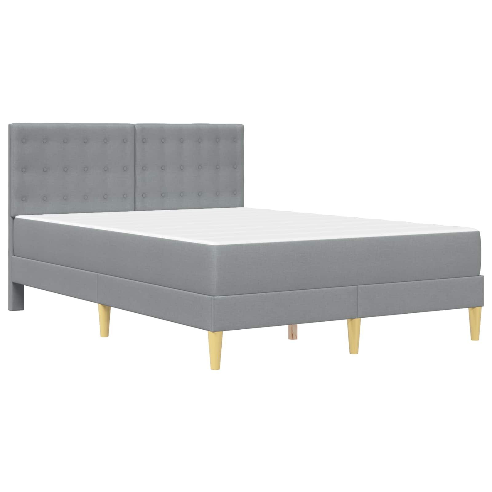 Bettgestell mit Matratze Hellgrau 160 x 200 cm Stoff