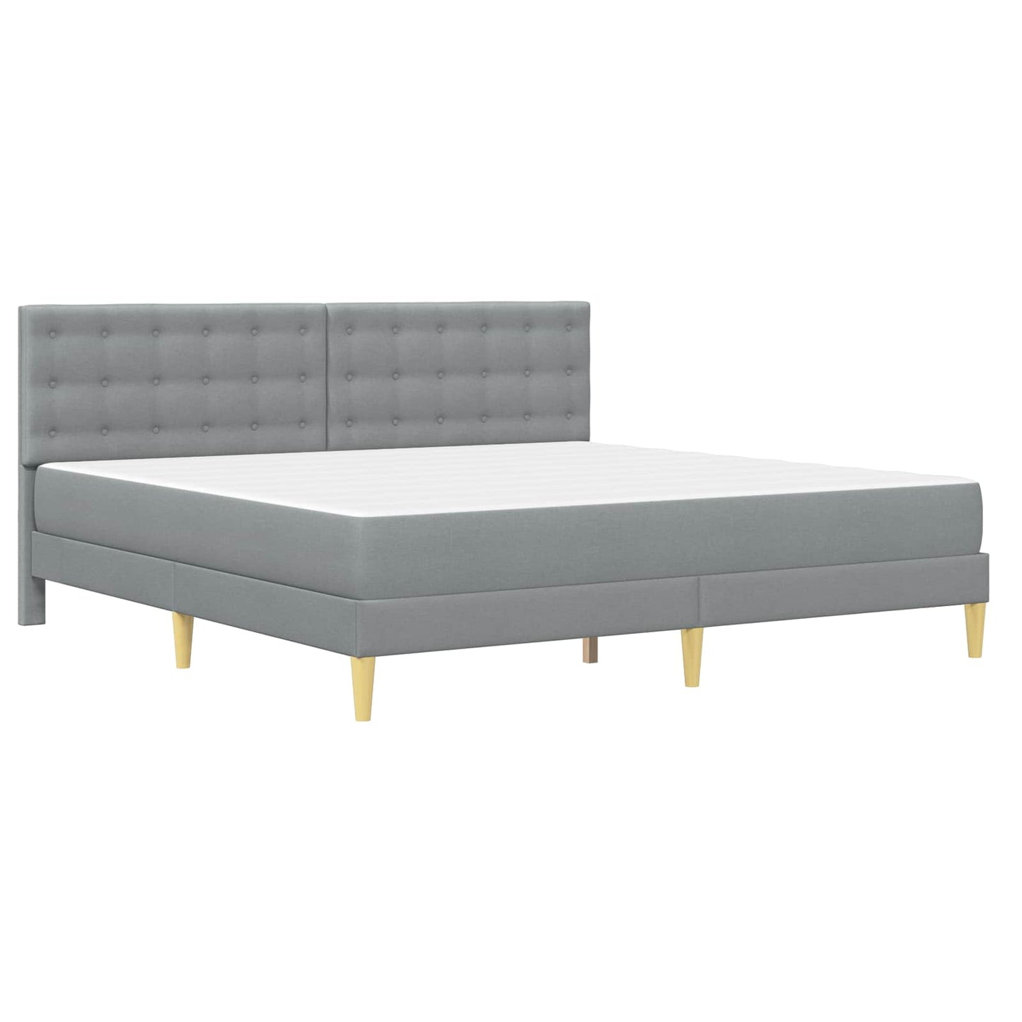 Bettgestell mit Matratze Hellgrau 180 x 200 cm Stoff