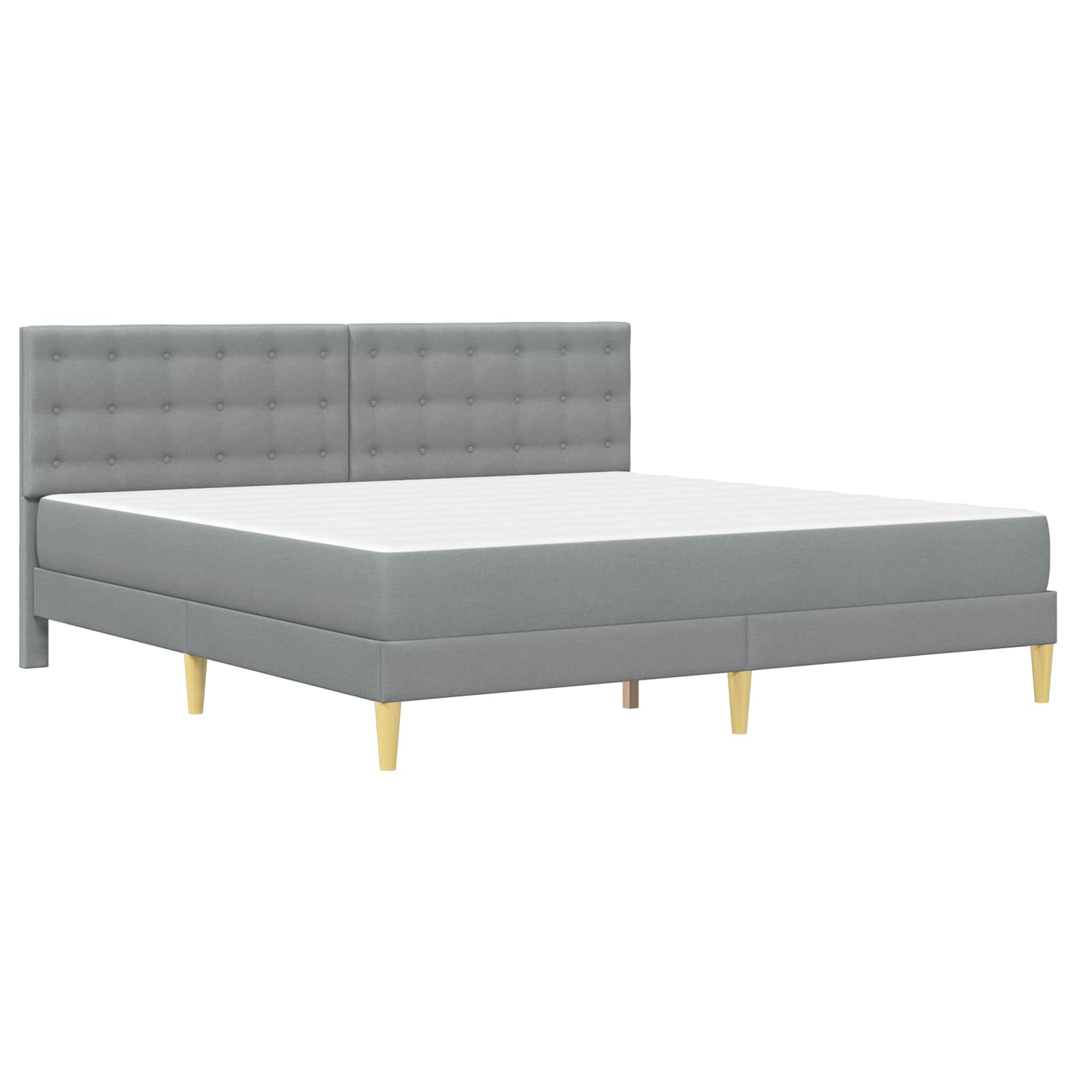 Bettgestell mit Matratze Hellgrau 180 x 200 cm Stoff