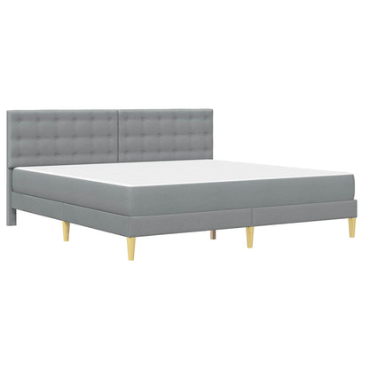 Bettgestell mit Matratze Hellgrau 180 x 200 cm Stoff