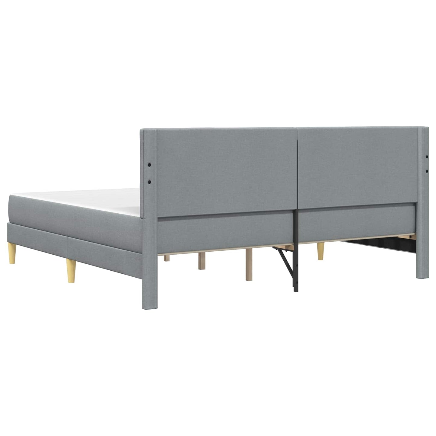 Bettgestell mit Matratze Hellgrau 180 x 200 cm Stoff