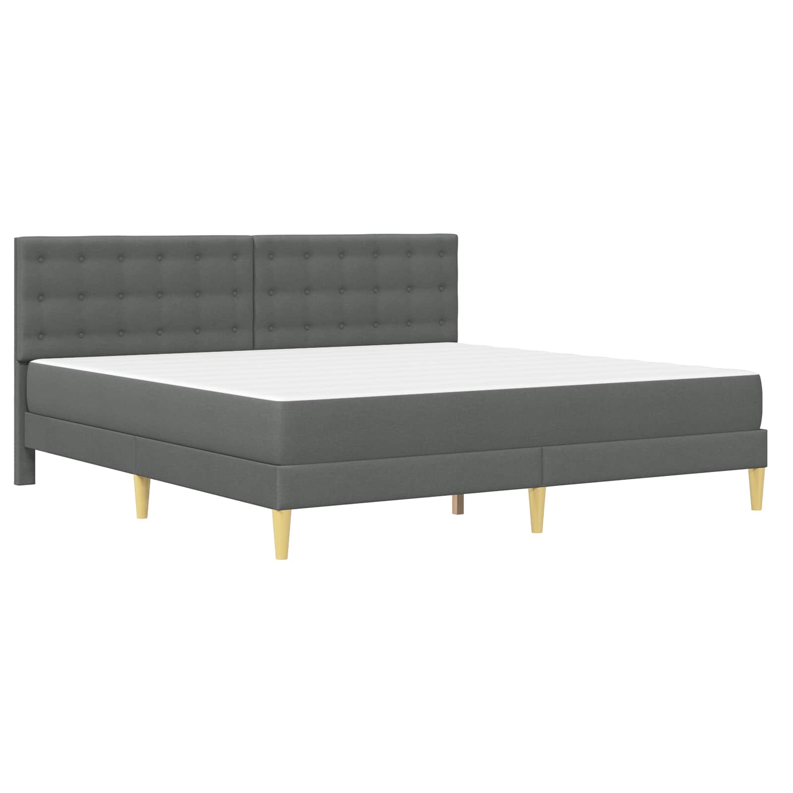 Bettgestell mit Matratze Dunkelgrau 180 x 200 cm Stoff