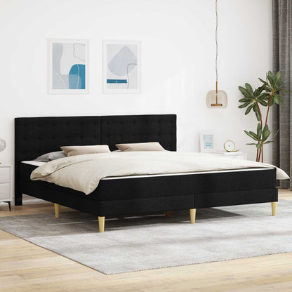 Bettgestell mit Matratze Schwarz 180 x 200 cm Stoff