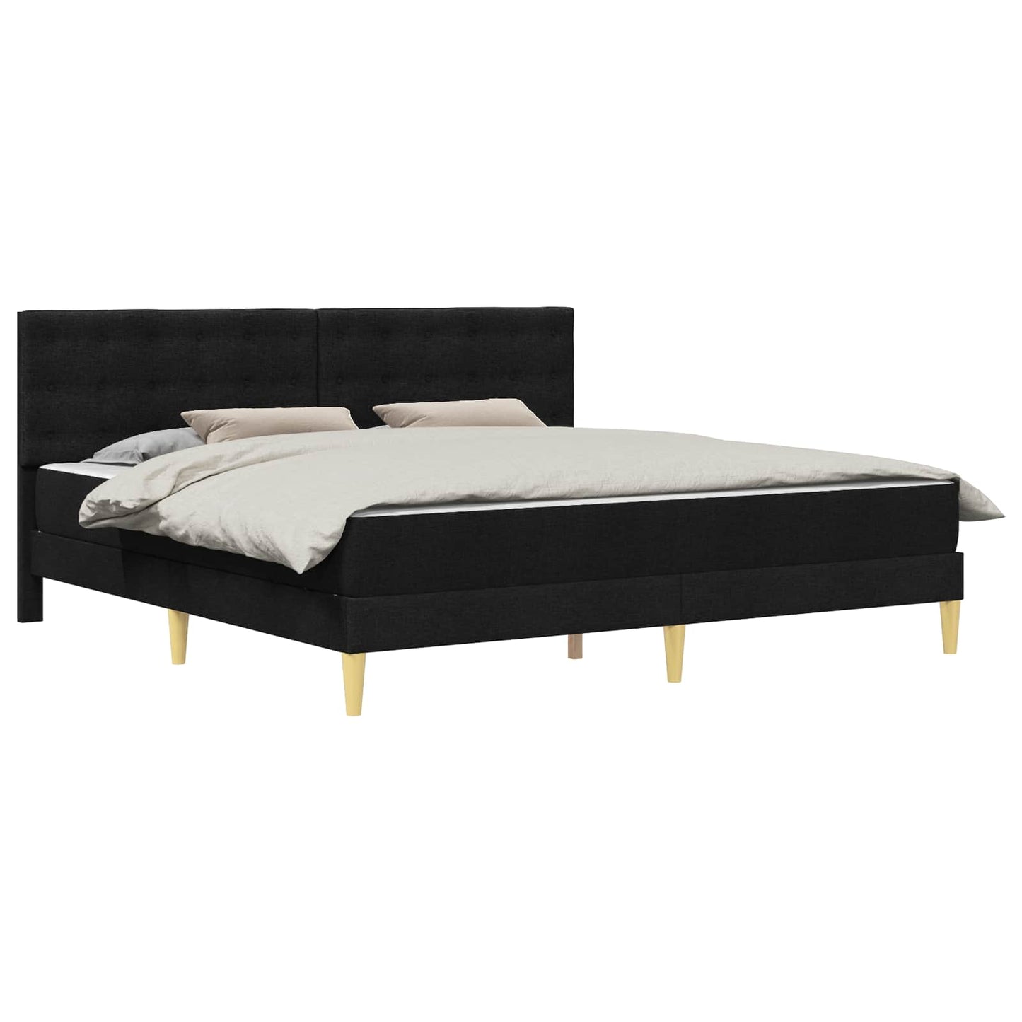 Bettgestell mit Matratze Schwarz 180 x 200 cm Stoff