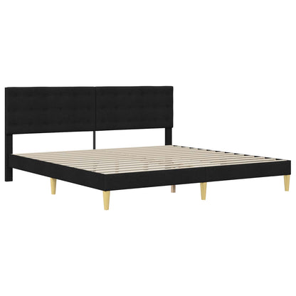 Bettgestell mit Matratze Schwarz 180 x 200 cm Stoff