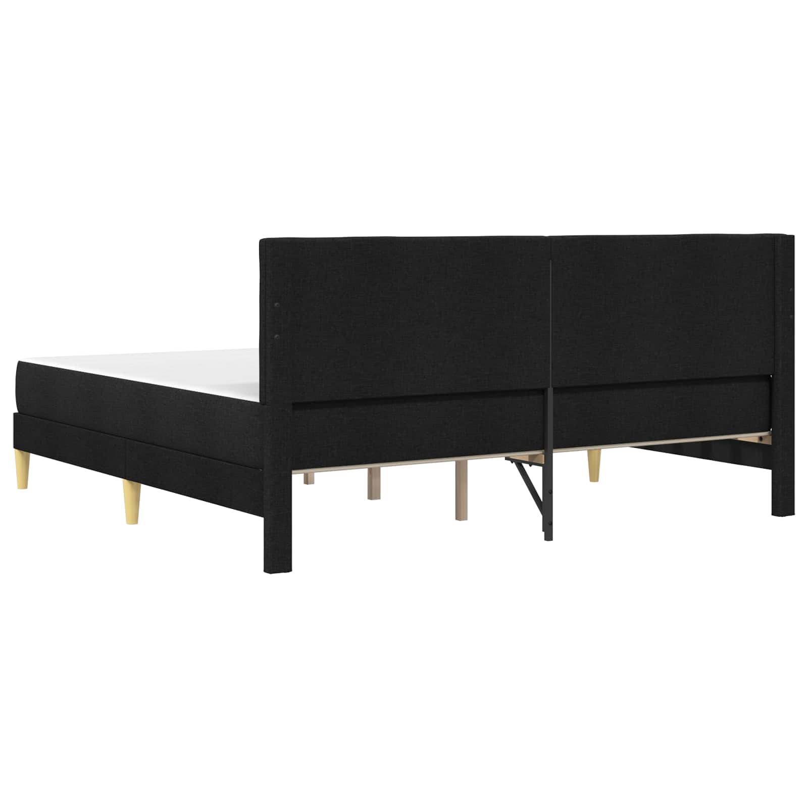 Bettgestell mit Matratze Schwarz 180 x 200 cm Stoff