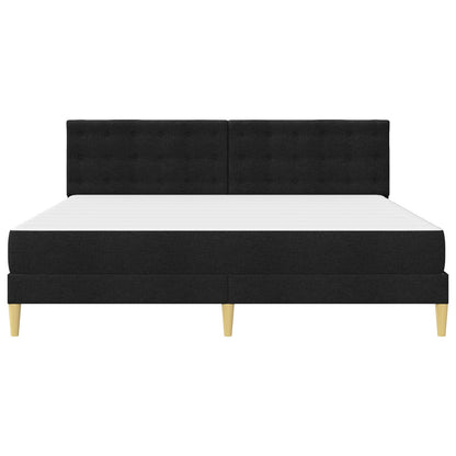 Bettgestell mit Matratze Schwarz 180 x 200 cm Stoff
