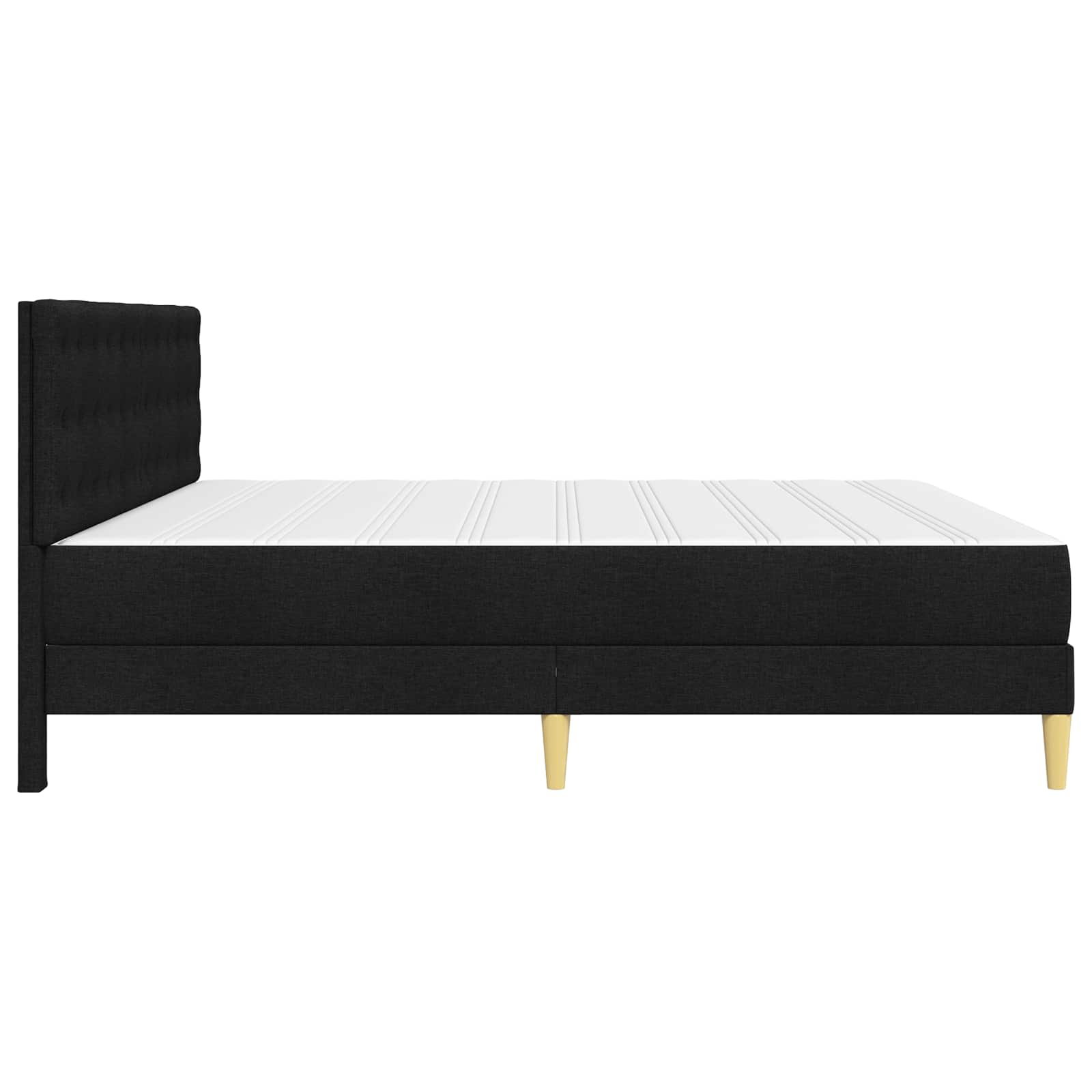 Bettgestell mit Matratze Schwarz 180 x 200 cm Stoff