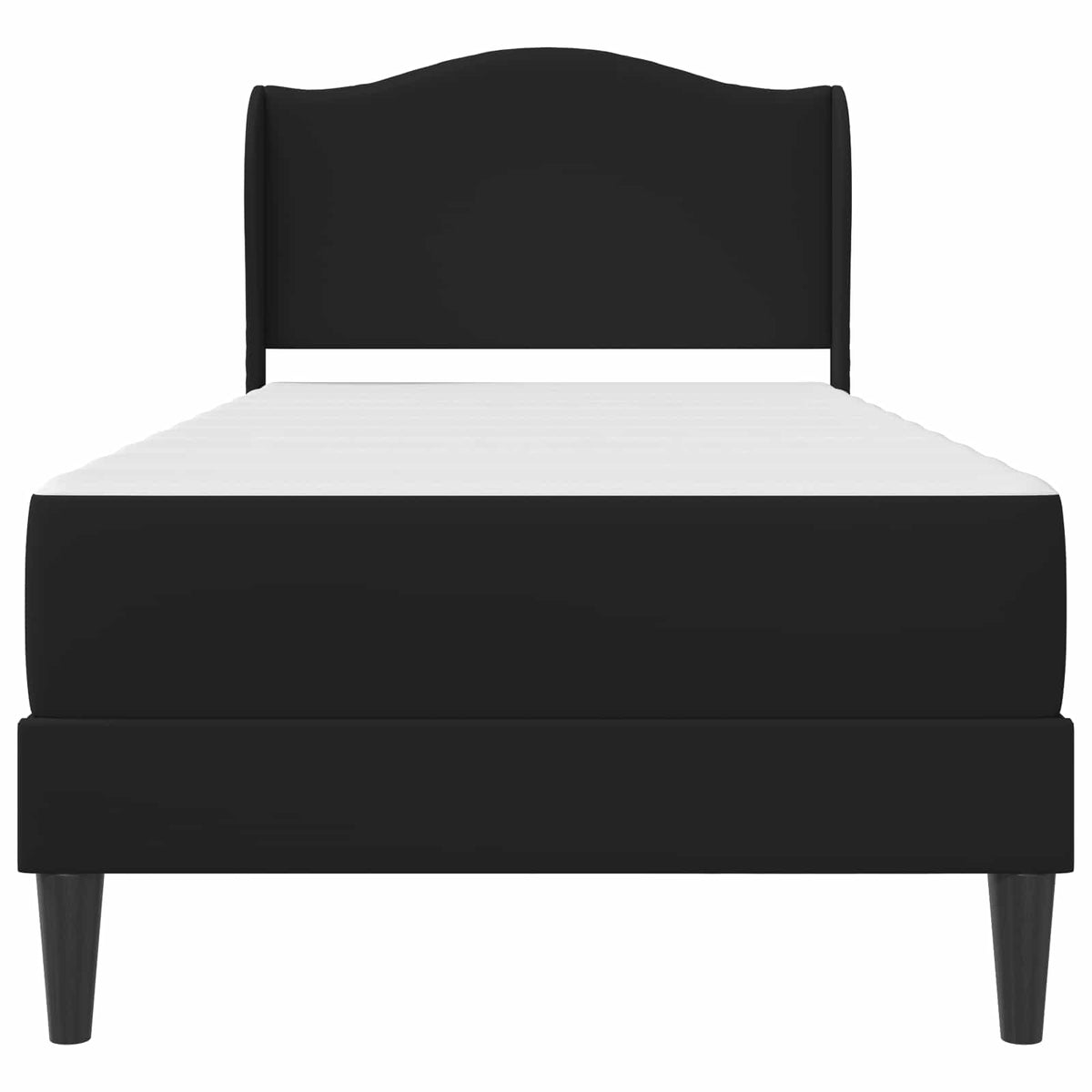 Bettgestell mit Matratze Schwarz 90 x 200 cm Kunstleder