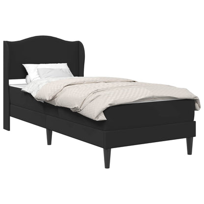 Bettgestell mit Matratze Schwarz 100 x 200 cm Kunstleder