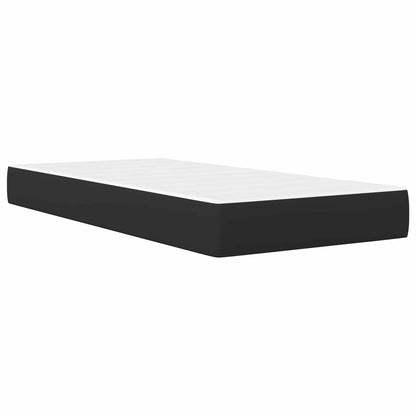 Bettgestell mit Matratze Schwarz 100 x 200 cm Kunstleder