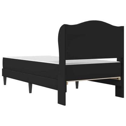 Bettgestell mit Matratze Schwarz 100 x 200 cm Kunstleder