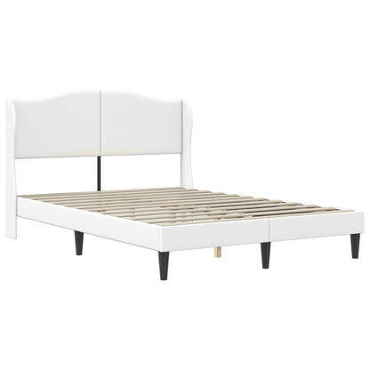 Bettgestell mit Matratze Weiß 120 x 200 cm Kunstleder